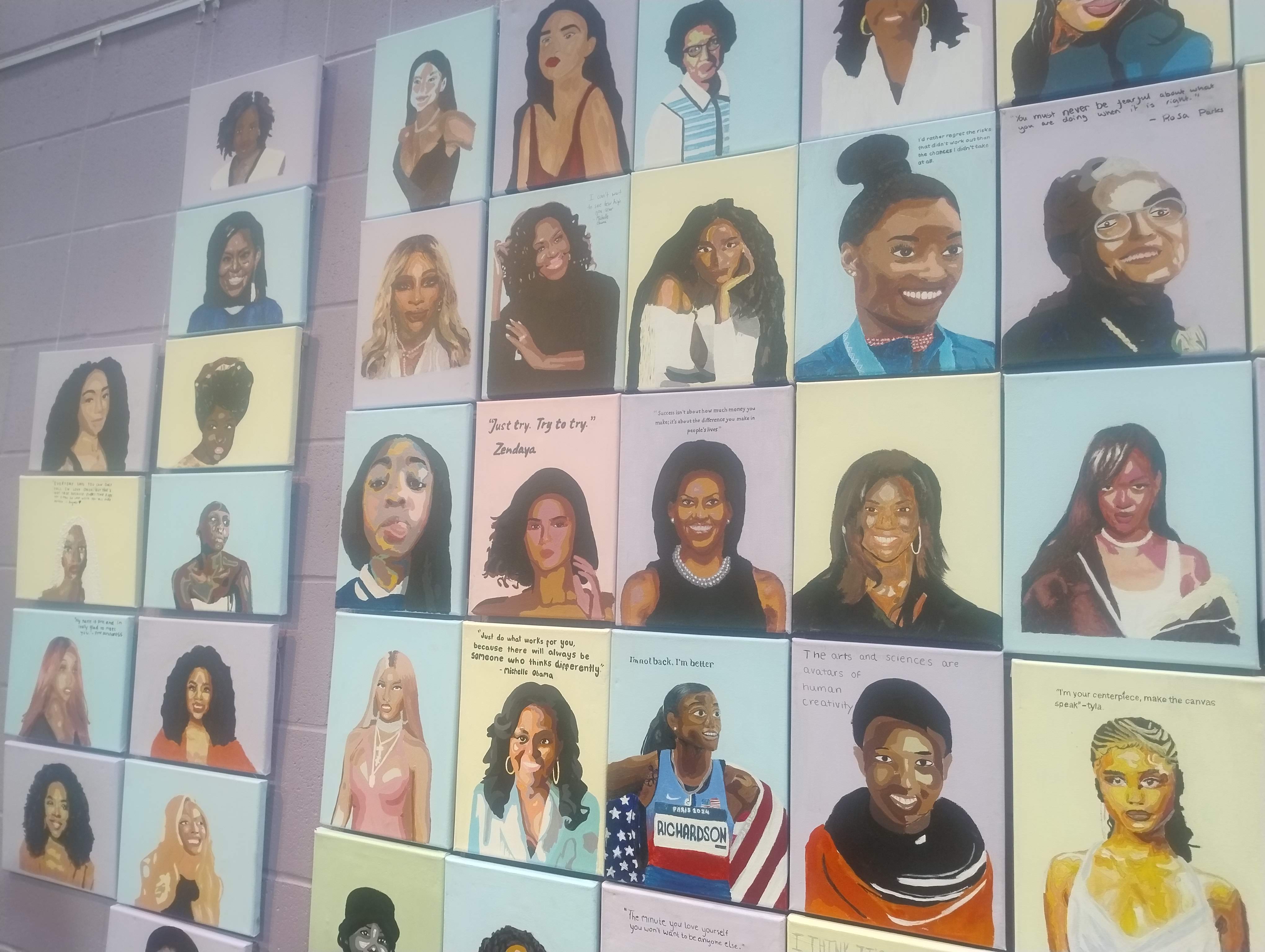 Student artwork from the Black History Month project