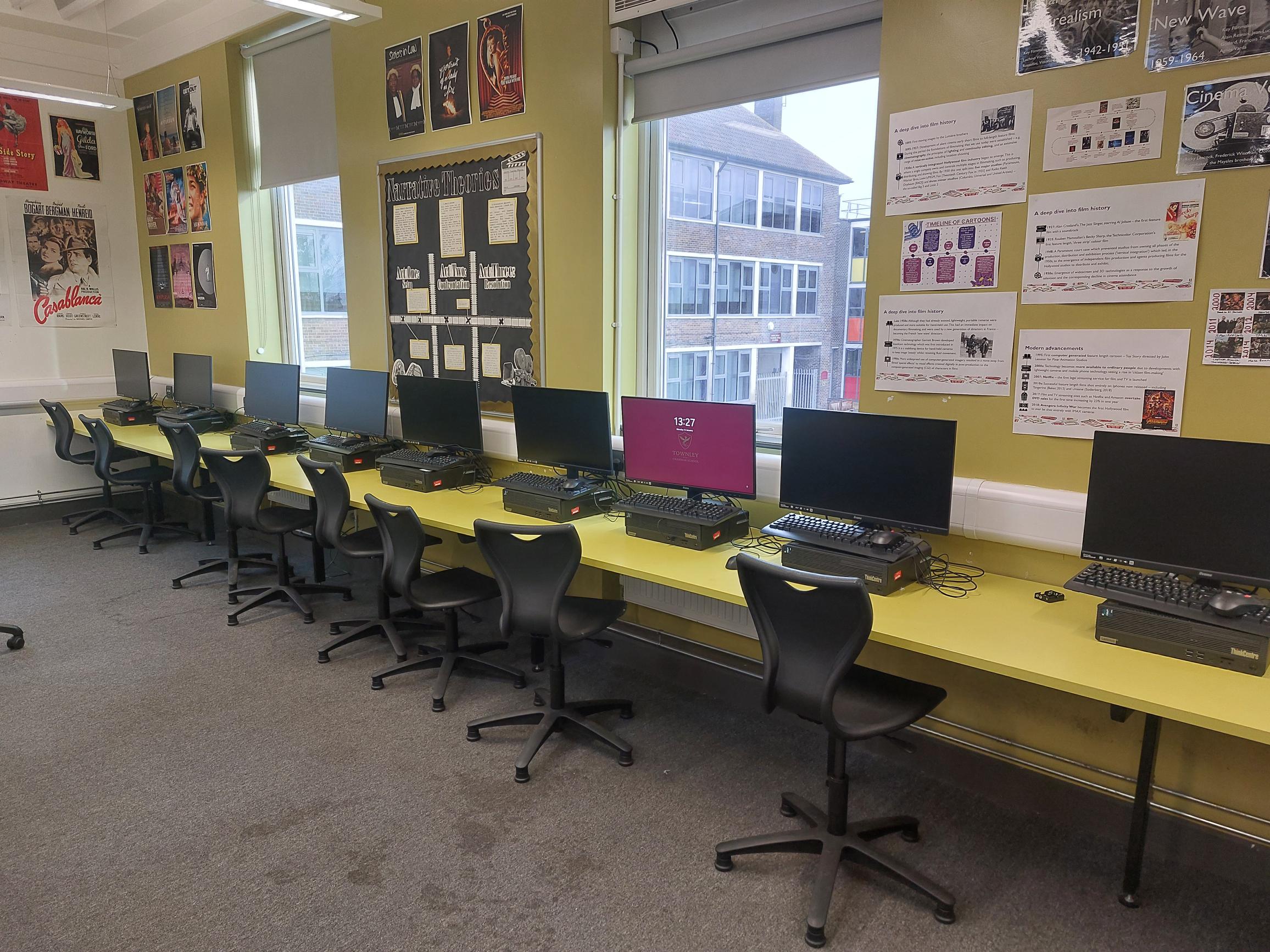 New Film & Media computers in use at Townley Grammar